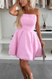 Mixiedress Strapless Tube Pocketed Bubble Mini Dress