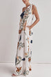 Mixiedress Tie Knot One Shoulder Floral Print Maxi Dress