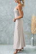 Mixiedress Sleeveless Tie Knot One Shoulder Striped Maxi Dress