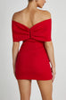 Mixiedress Bow Off Shoulder Bodycon Mini Party Dress