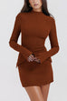 Mixiedress Mockneck Long Sleeves Bodycon Mini Dress