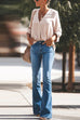 Mixiedress Distressed Bell Bottoms Skinny Denim Pants