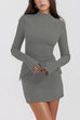 Mixiedress Mockneck Long Sleeves Bodycon Mini Dress