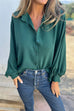 Mixiedress Batwing Long Sleeves Button Front Solid Shirt