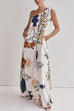 Mixiedress Tie Knot One Shoulder Floral Print Maxi Dress