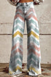 Mixiedress High Rise Color Block Printed Wide Leg Pants