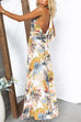 Mixiedress Halter V Neck Backless Printed Maxi Vacation Dress