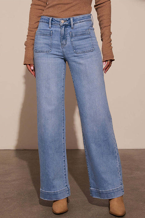 Mixiedress Chic Straight Wide Leg Denim Pants