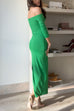 Mixiedress Off Shoulder Long Sleeves Back Slit Bodycon Maxi Dress