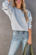 Mixiedress Crewneck Puff Sleeves Comfy Sweatshirt