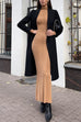 Mixiedress Mockneck Long Sleeves Bodycon Knit Maxi Dress