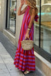 Mixiedress Halter Neck Open Back Striped Ruffle Maxi Vacation Dress