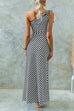 Mixiedress Sleeveless Tie Knot One Shoulder Striped Maxi Dress