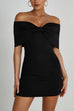 Mixiedress Bow Off Shoulder Bodycon Mini Party Dress