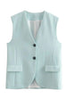 Mixiedress V Neck Single Breasted Blazer Vest