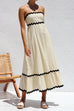 Mixiedress Spaghetti Strap High Waist Ric Rac Ruffle Maxi Dress