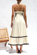 Mixiedress Spaghetti Strap High Waist Ric Rac Ruffle Maxi Dress