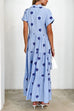 Short Sleeves Button Down Ruffle Tiered Printed Maxi Dress