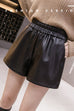 Mixiedress Elastic Waist Pocketed Faux Leather Shorts