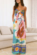 Mixiedress Knot Front Cut Out Pocketed Wide Leg Printed Cami Jumpsuit