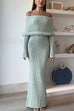 Mixiedress Off Shoulder Long Sleeves Bodycon Knit Maxi Dress