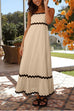 Mixiedress Spaghetti Strap High Waist Ric Rac Ruffle Maxi Dress