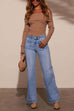 Mixiedress Chic Straight Wide Leg Denim Pants