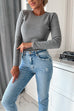 Mixiedress Crewneck Solid Ribbed Knit Fitted Top(5 Colors Available!)