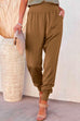 Mixiedress Solid Side Split Pockets Jogger Pants