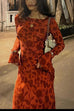 Mixiedress Bell Long Sleeves Floral Print Maxi Dress