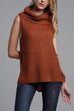 Mixiedress Cowl Neck Side Slit Sleeveless Sweater Vest