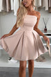 Mixiedress Strapless Tube Pocketed Bubble Mini Dress