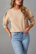 Mixiedress Crewneck Puff Sleeves Comfy Sweatshirt