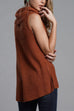 Mixiedress Cowl Neck Side Slit Sleeveless Sweater Vest