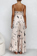 Mixiedress High Waist Graffiti Print Ruffle Swing Maxi Cami Dress