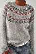 Mixiedress Crewneck Color Block Pattern Pullover Sweater(in 4 Patterns)