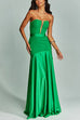 Mixiedress Mesh V Neck Strapless Splice Flare Maxi Party Dress