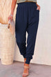 Mixiedress Solid Side Split Pockets Jogger Pants