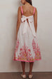 Mixiedress Ric Rac Trim Bow Back Floral Print Midi Cami Dress