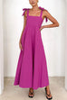 Mixiedress Bow Shoulder Empire Waist Swing Maxi Cami Dress