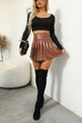 Mixiedress High Waist Faux Leather Pleated Mini Skirt