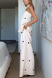 Mixiedress Polka Dot Strapless Top and Wide Leg Palazzo Pants Set