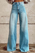 Mixiedress Distressed Wide Leg Casual Denim Pants