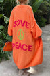 Mixiedress Open Front Love and Peace Pattern Long Sweater Cardigan(in 5 Colors)