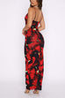 Mixiedress U Neck Hibiscus Print Bodycon Maxi Cami Dress