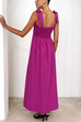 Mixiedress Bow Shoulder Empire Waist Swing Maxi Cami Dress