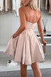 Mixiedress Strapless Tube Pocketed Bubble Mini Dress