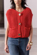 Mixiedress Gold Buttons Pocketed Chunky Sweater Vest