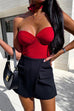 Mixiedress Sweetheart Neck Strapless Bustier Bodysuit