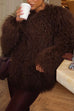 Mixiedress Open Front Winter Faux Fur Teddy Coat